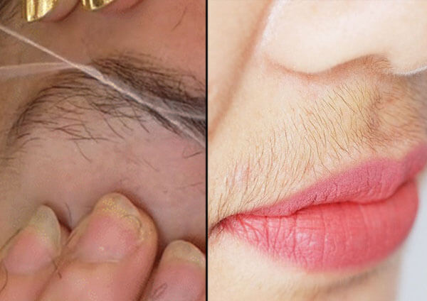 cách tẩy lông ria mép bằng chỉ