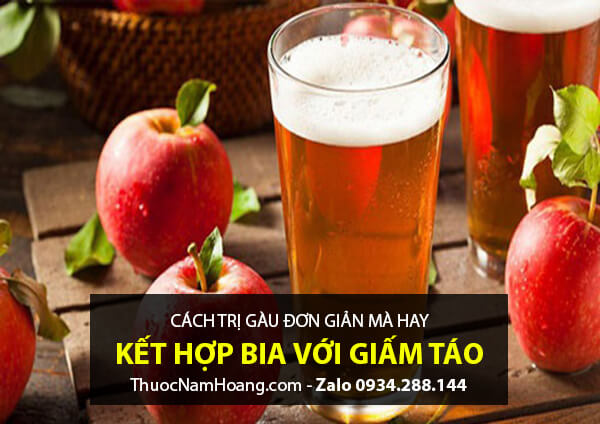 Cách chữa da đầu bị gàu bằng bia với giấm táo