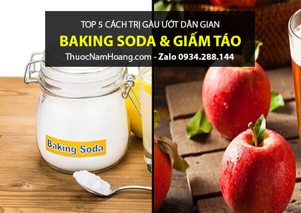 Cách trị gàu trên da đầu bằng baking soda và giấm táo