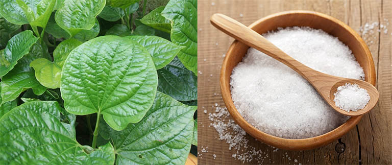 Sử dụng muối và lá trầu không