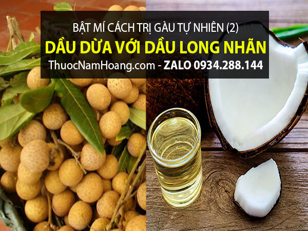 Trị gàu bằng tinh dầu long nhãn & dầu dừa