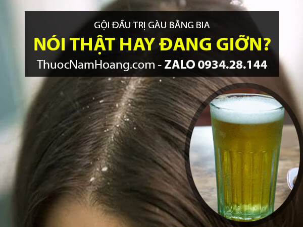 bia và dầu dừa trị gàu