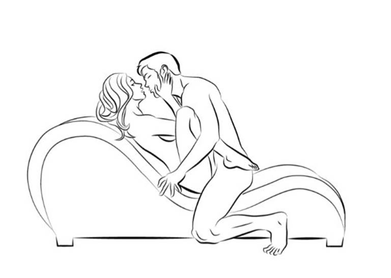 Tư thế chữ X bên trên ghế tình yêu