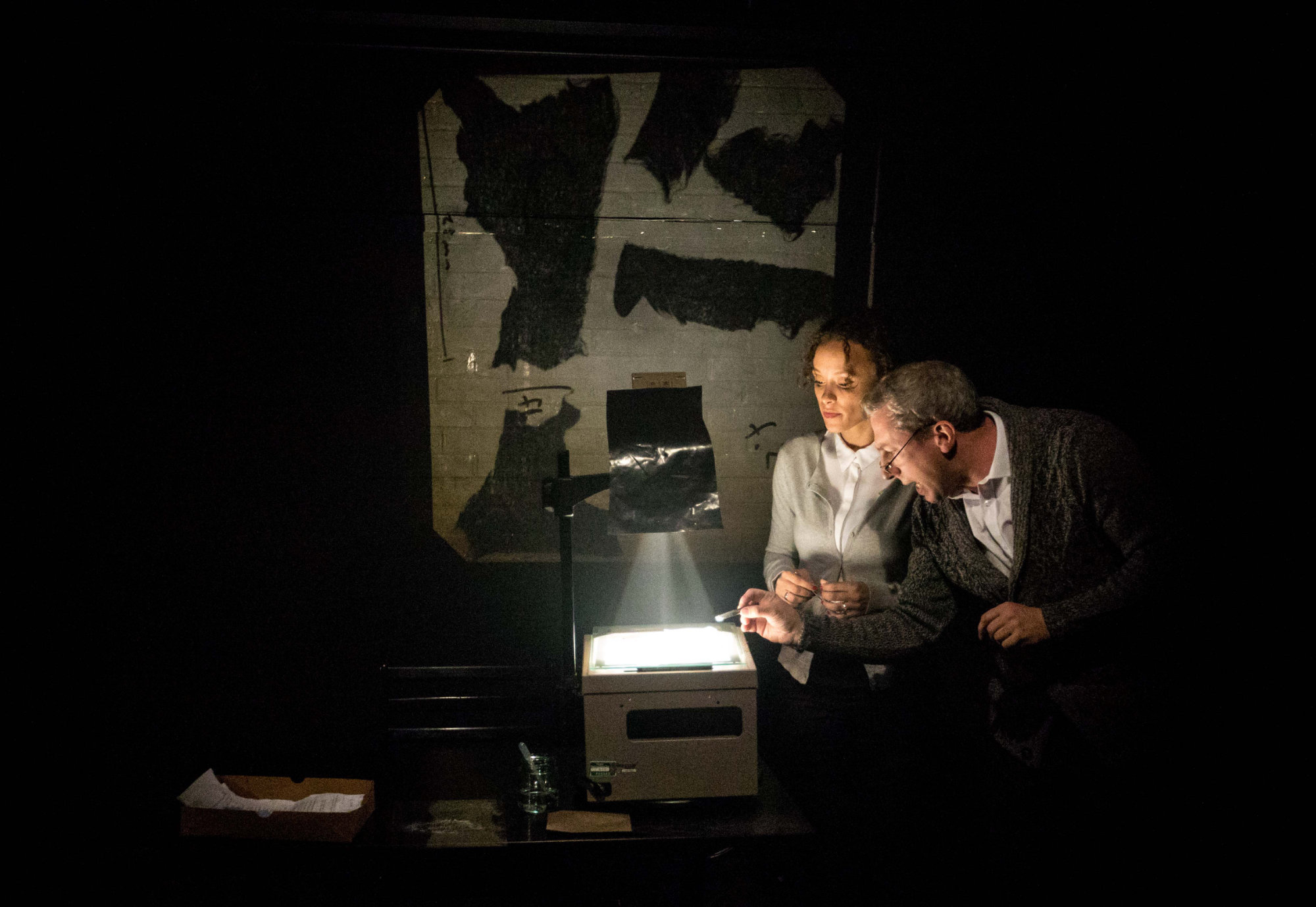 Photograph Fragments work in progress - performers Tom Espiner and Bella Heesom. Photograph by Richard Wyllie