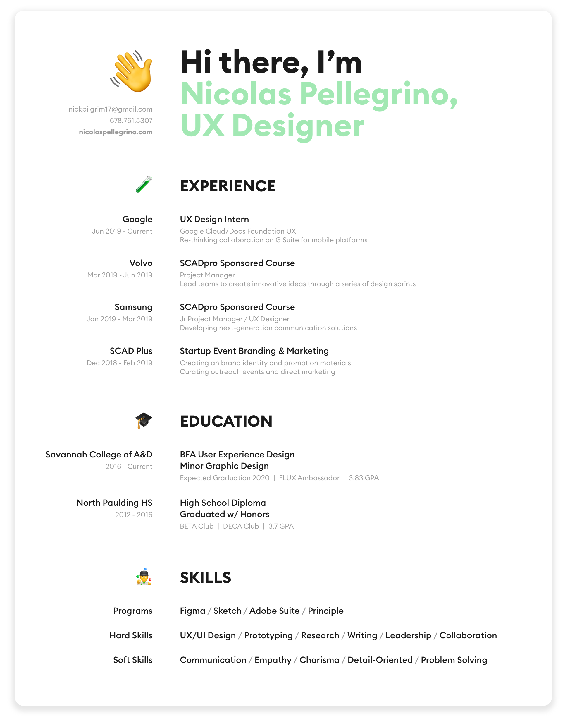 about me user experience designer resumes