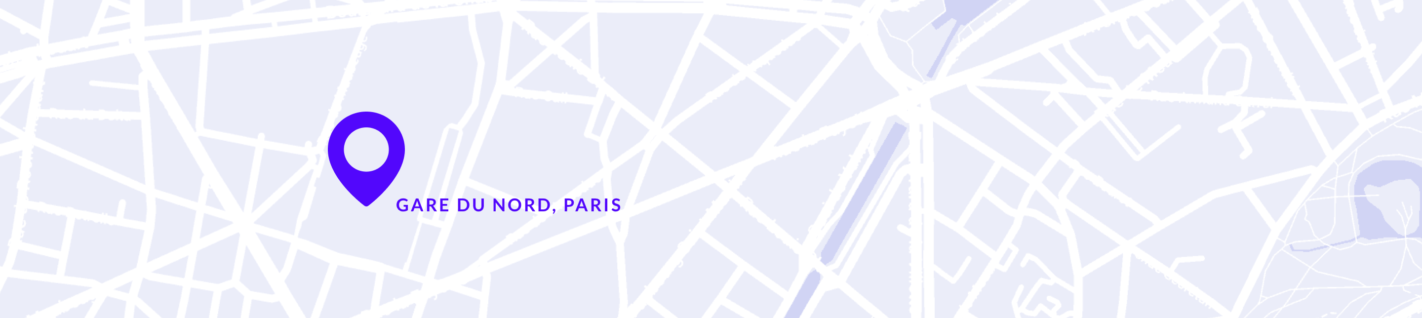 Map of Paris, zoomed on Gare Du Nord