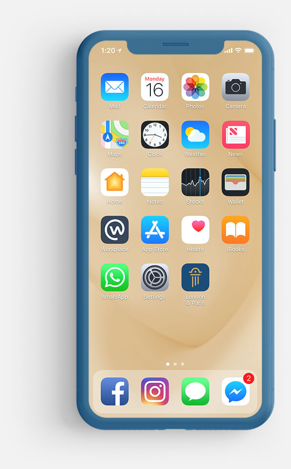 London & Paris - Webclip icon on mobile homescreen