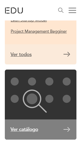 Mobile view of website