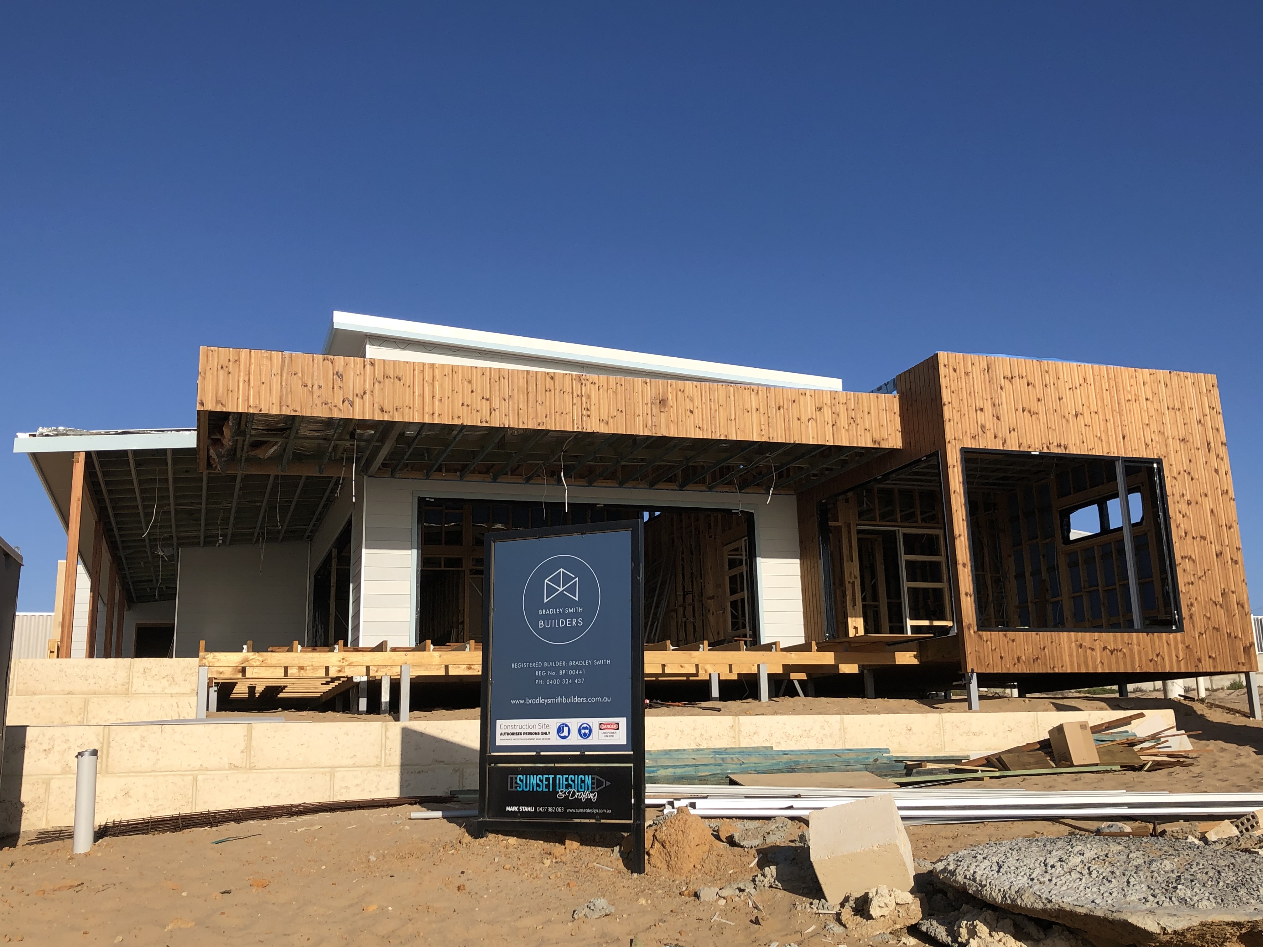 New home construction in Horrocks designed by Sunset Design & drafting
