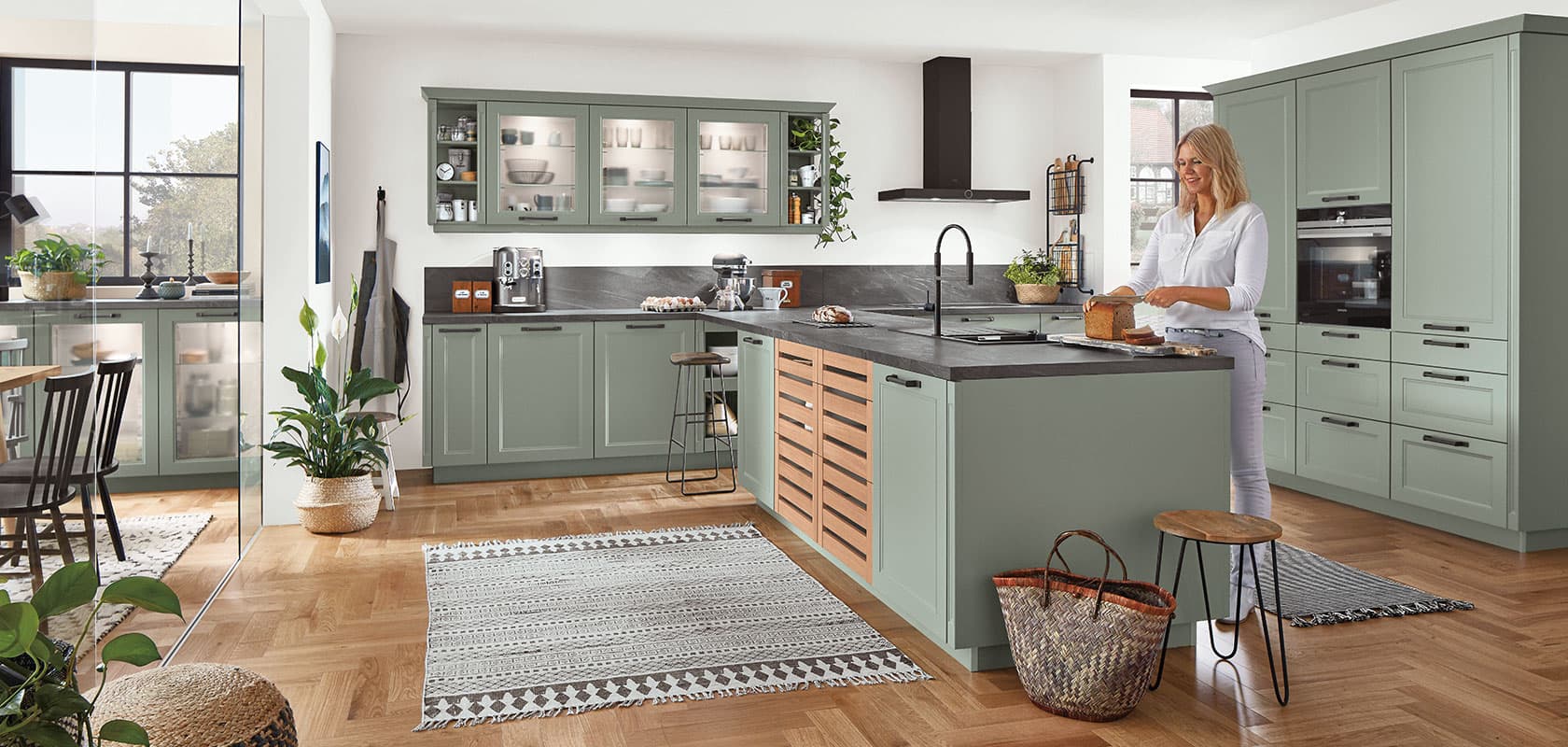Nobilia Cascada 776 Reed Green Kitchen German Kitchen Specialist