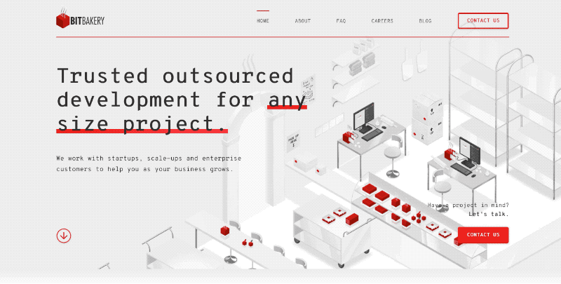 Scroll through the BitBakery webpage