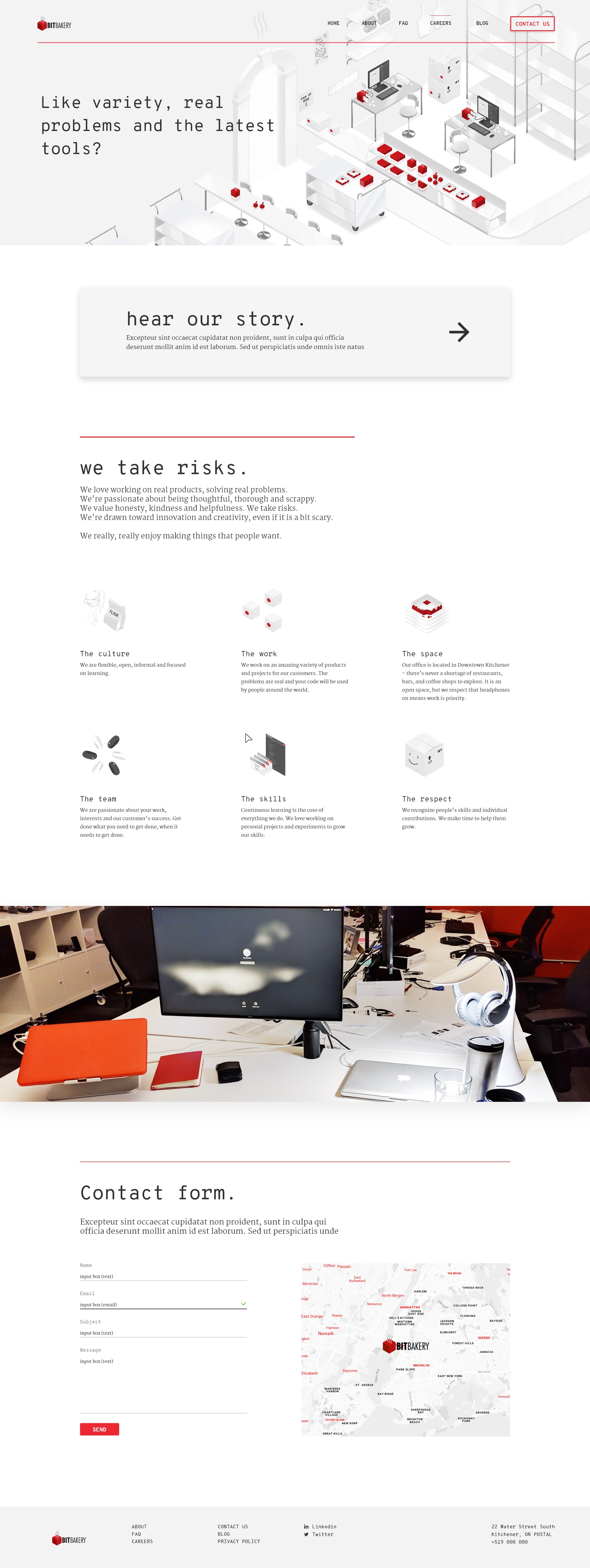 Screen replica of BitBakery for careers page