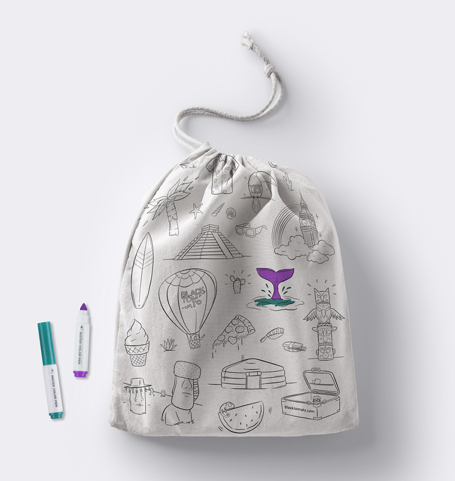 Children's colouring-in bag