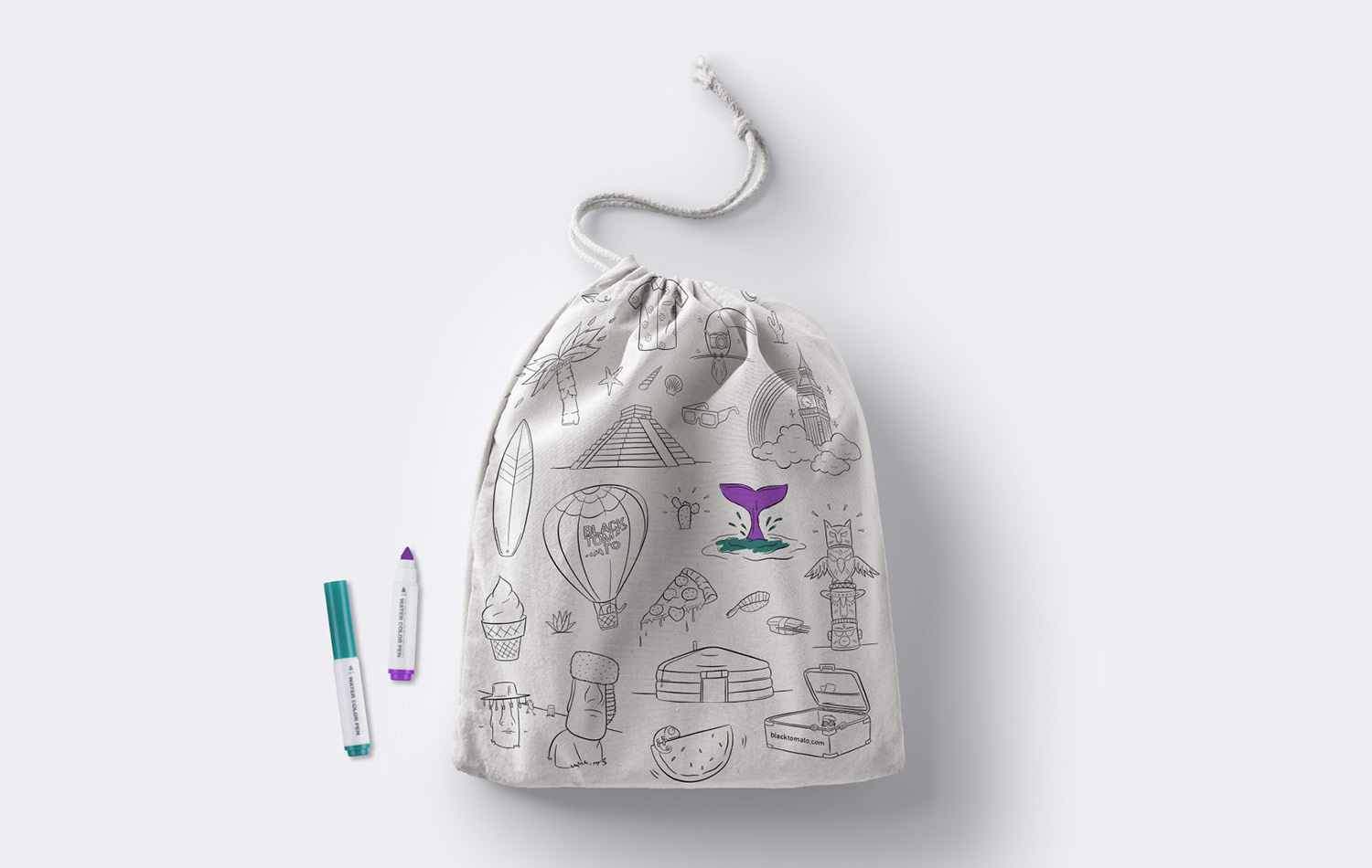 Children's colouring-in bag