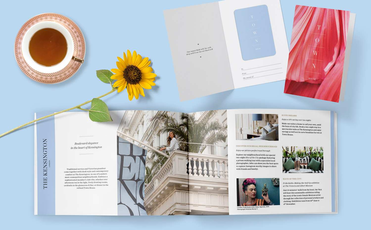 The Kensington print flat lay