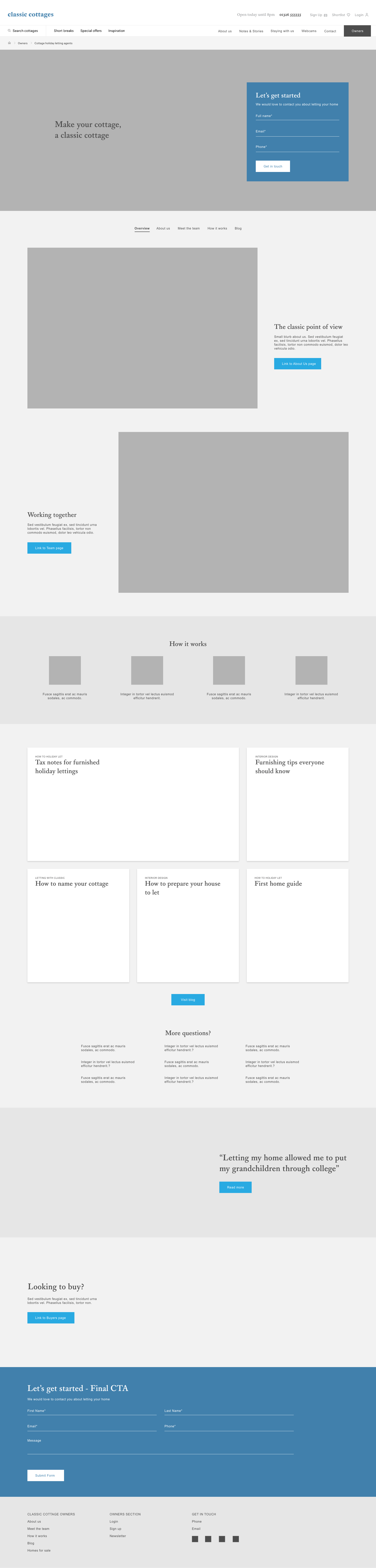One of the proposed wireframes
