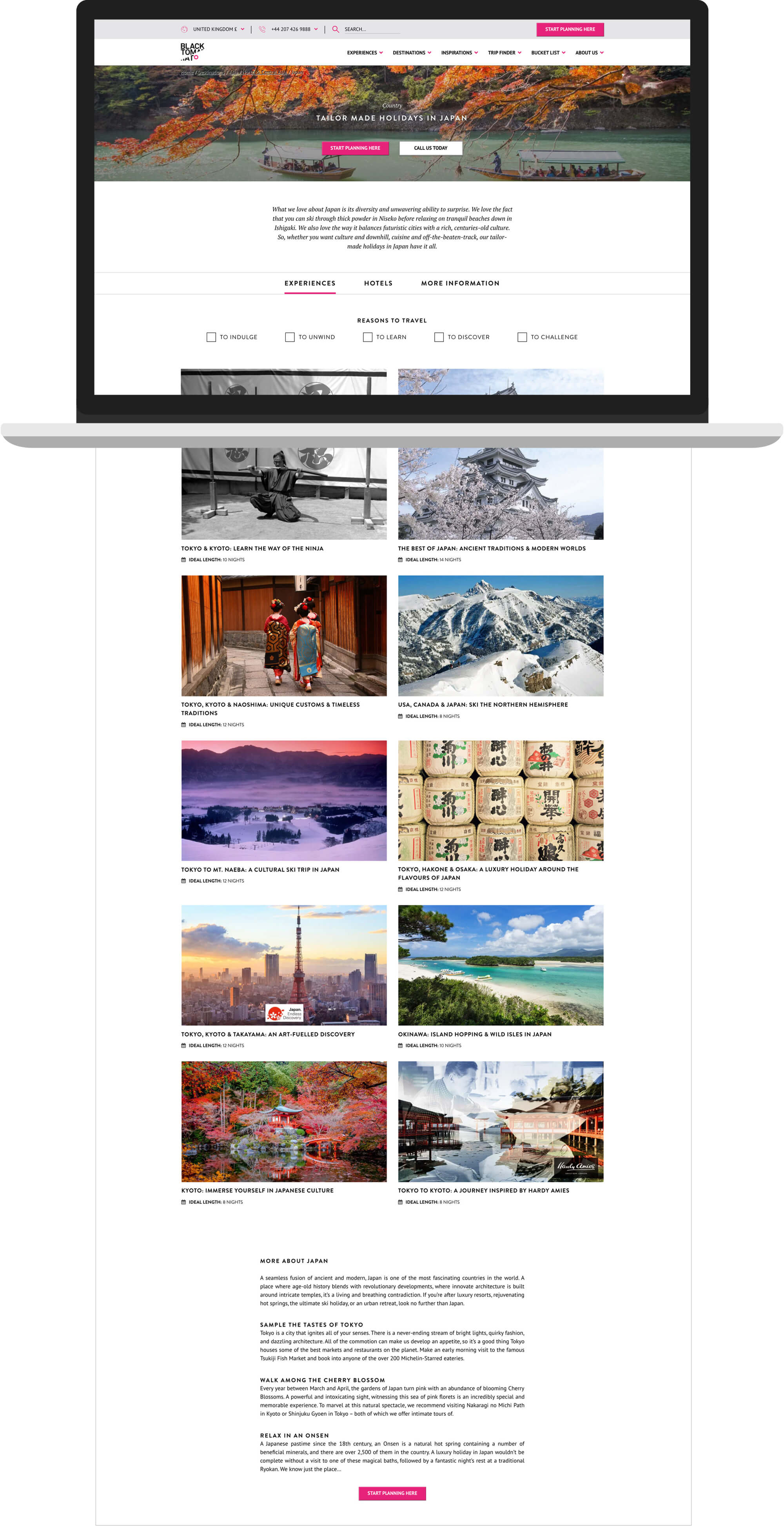 Black Tomato Country Landing Page