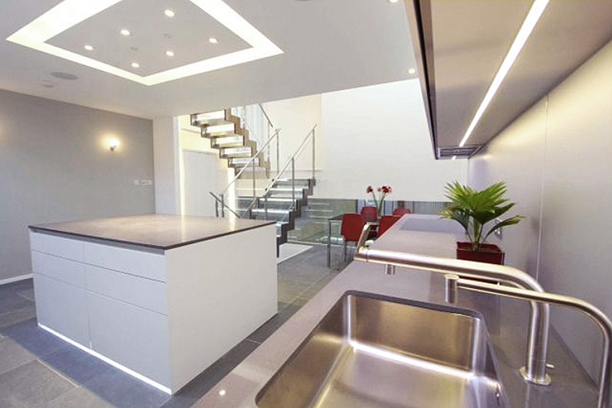 Kitchen Lighting in Eco House, Hampstead NW3