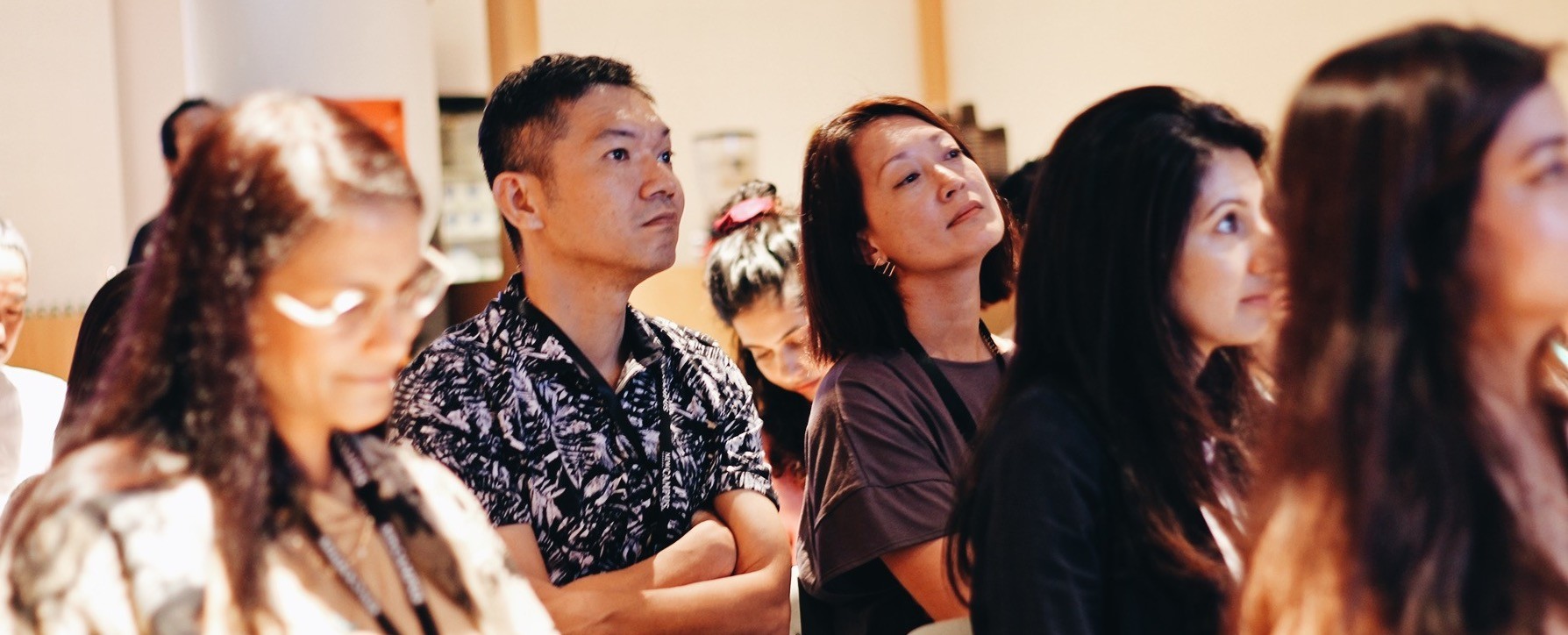 Attendees of the FastFwd Festival in 2019 listening to a speaker