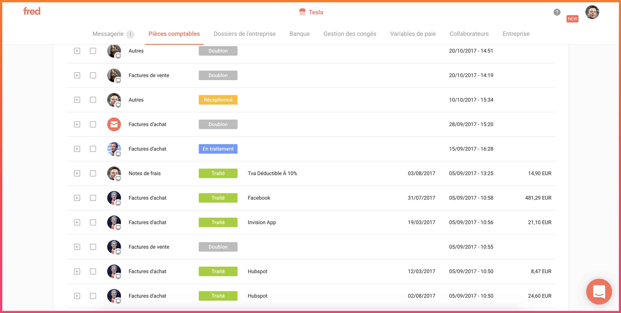 Dashboard Fred de la compta