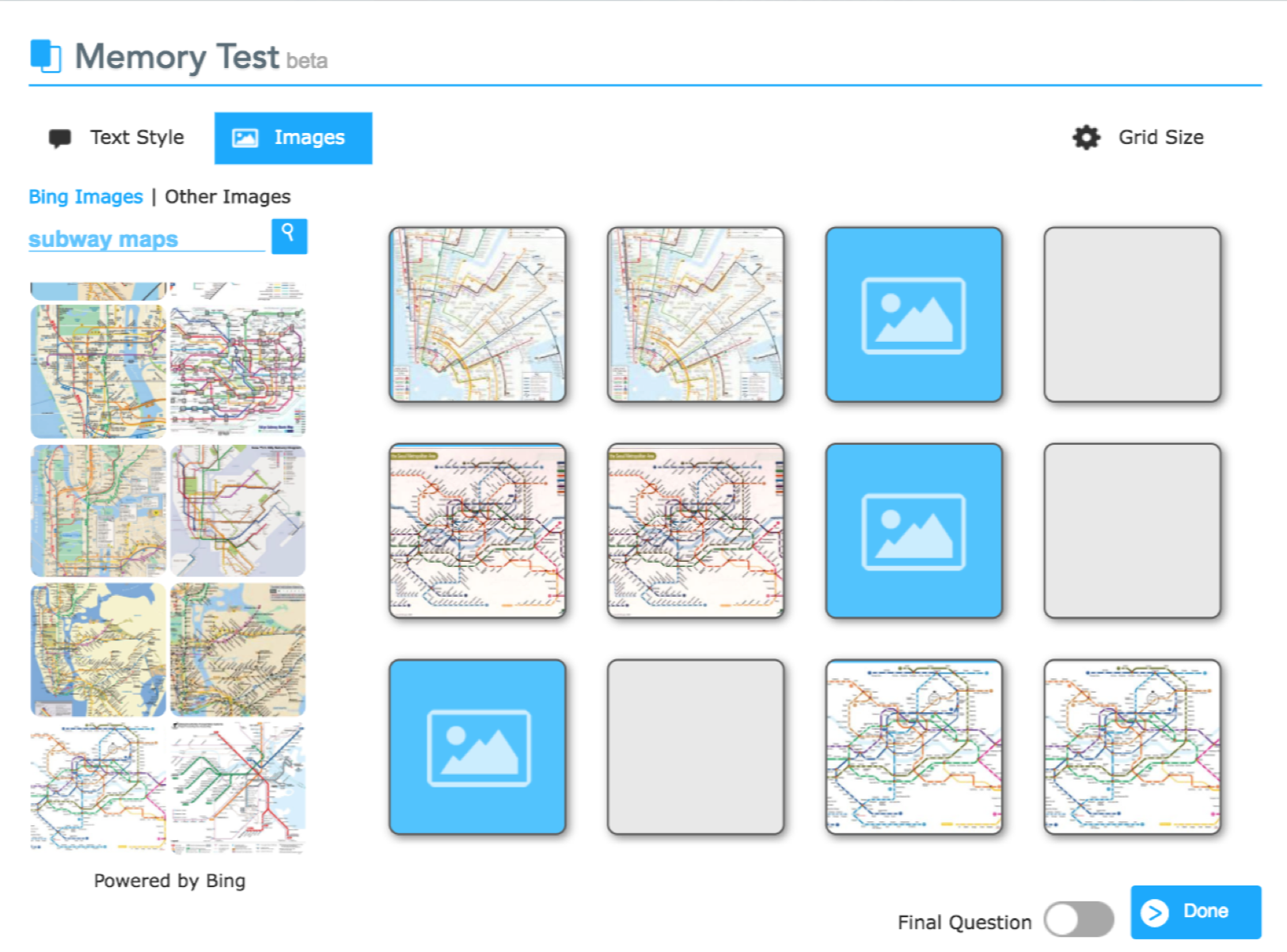 The old design of memory test.