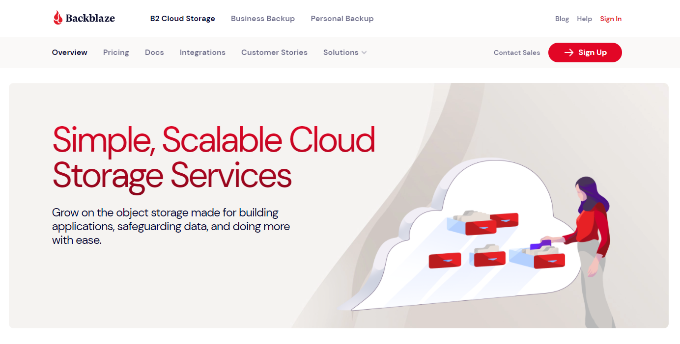 Backblaze B2 homepage
