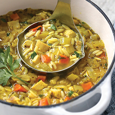 Lemon Chicken Orzo Soup