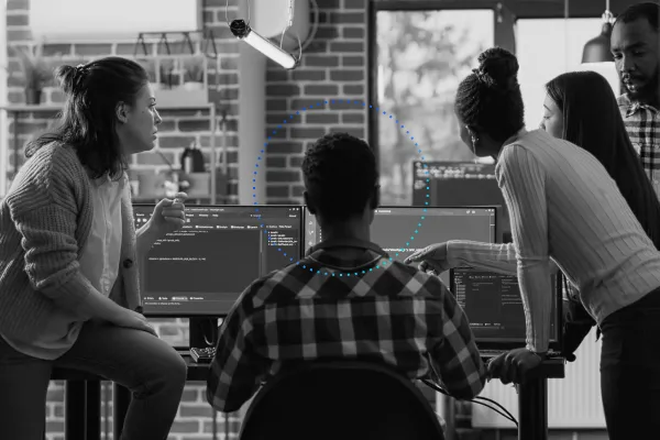Coders discussing about source code