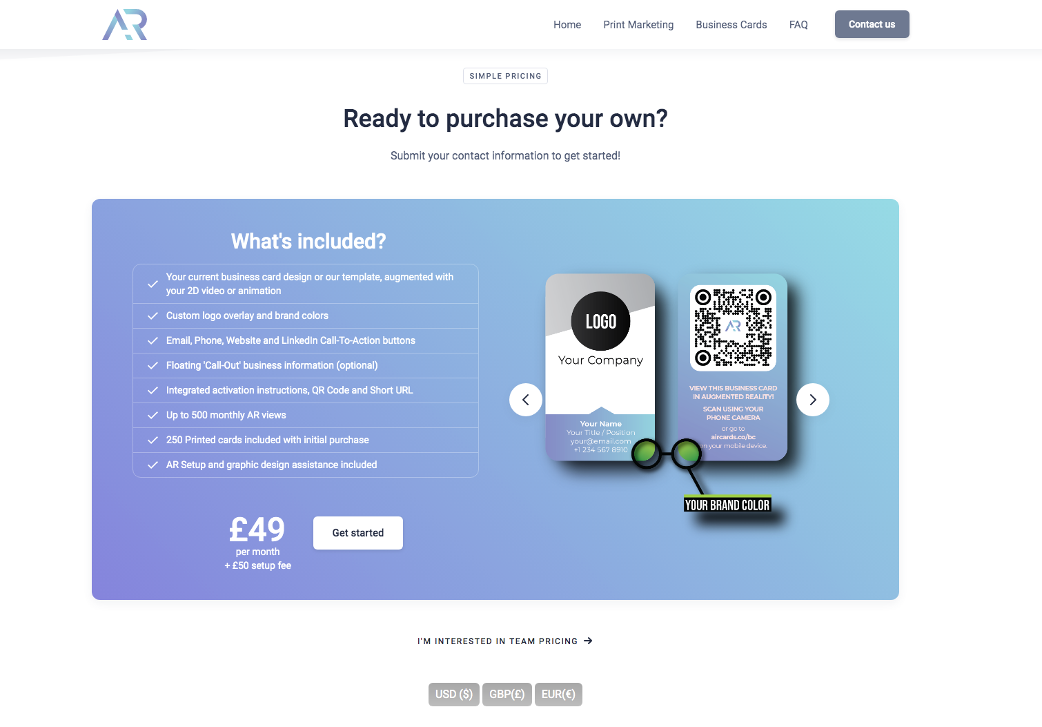 Launches Augmented Reality Business Cards