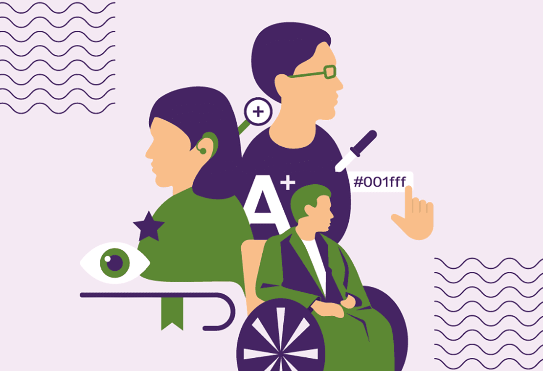 An illustration depicting people with various impairments