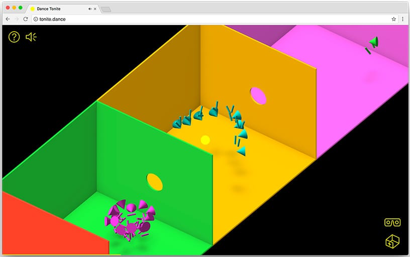 A screenshot of the tonite.dance web app