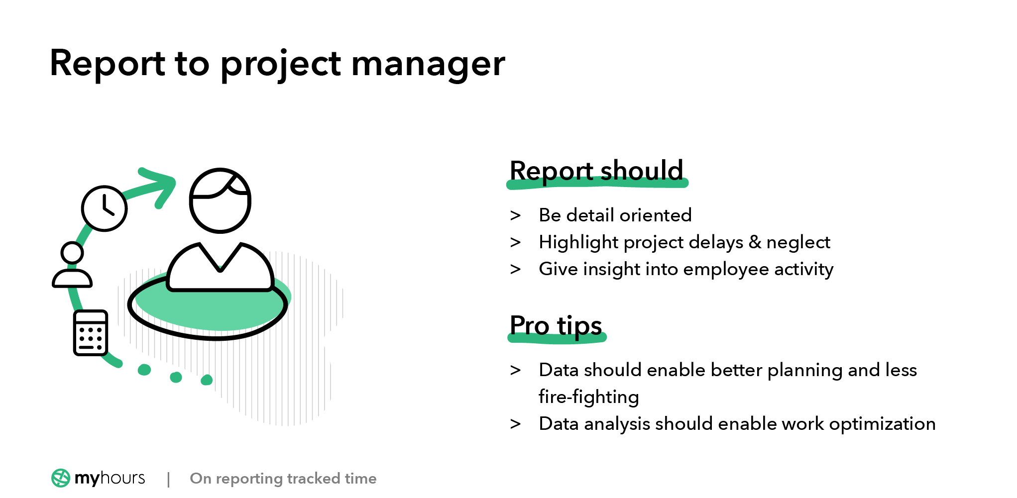 Time tracking reports for the project manager