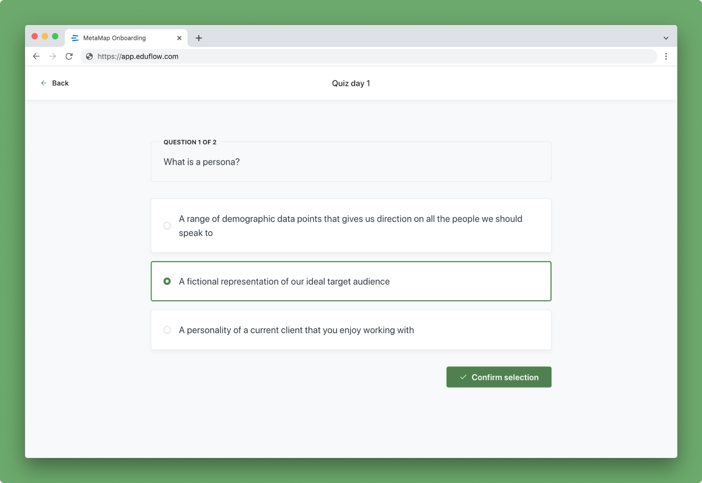 A screenshot shows Eduflow's quiz activity.