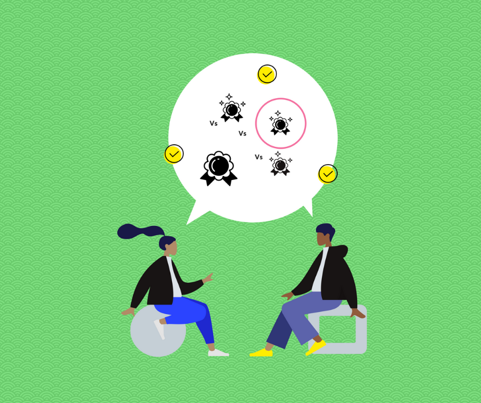 Cartoon image depicting discussion