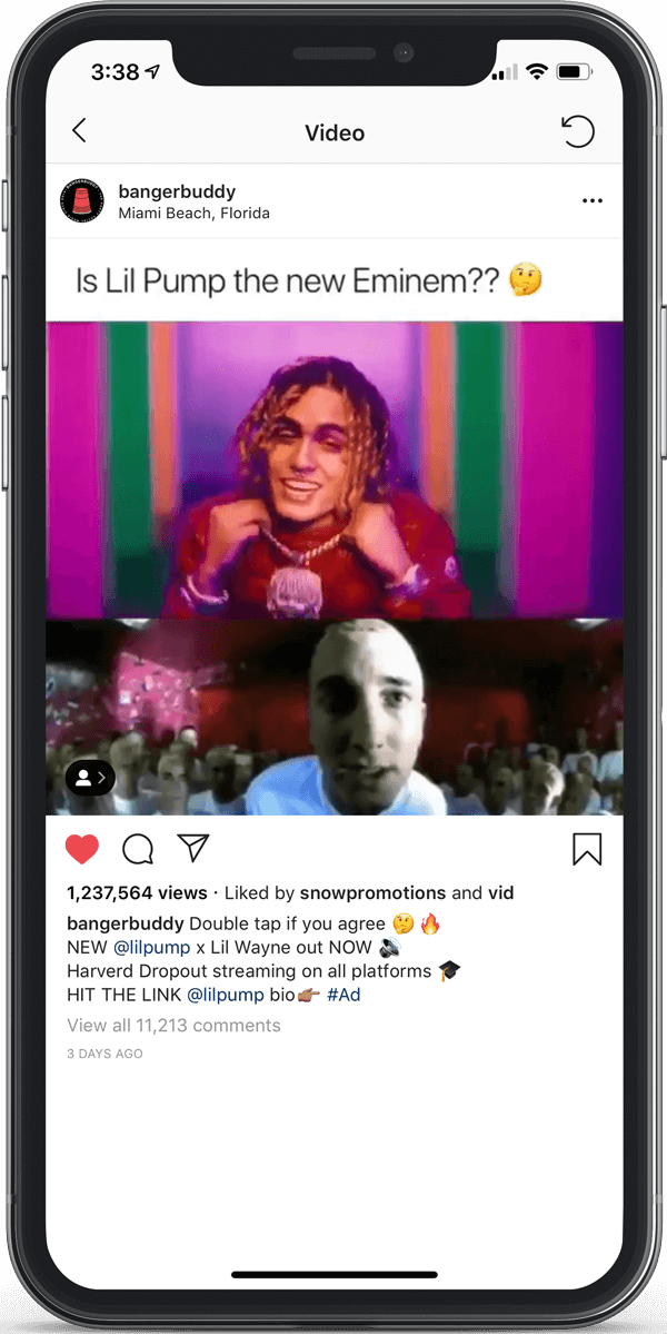 Lil Pump influencer social media marketing promo