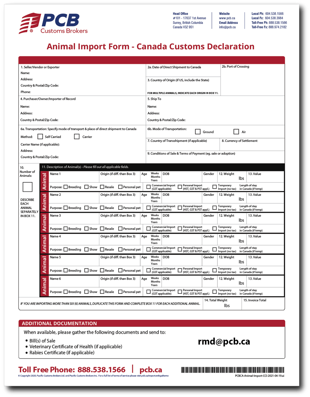 Self Serve Pet Import PCB