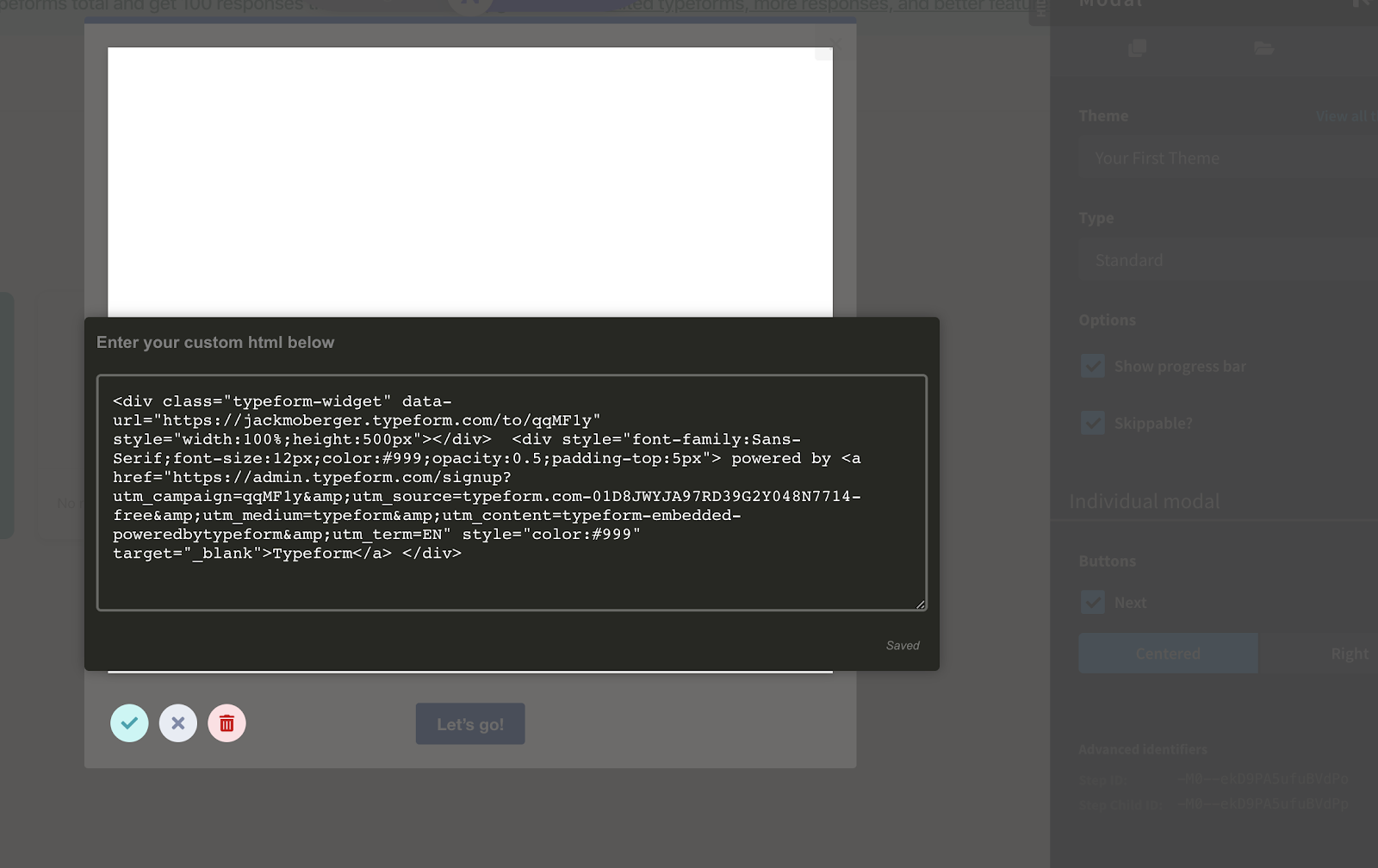 HTML input box in Appcues