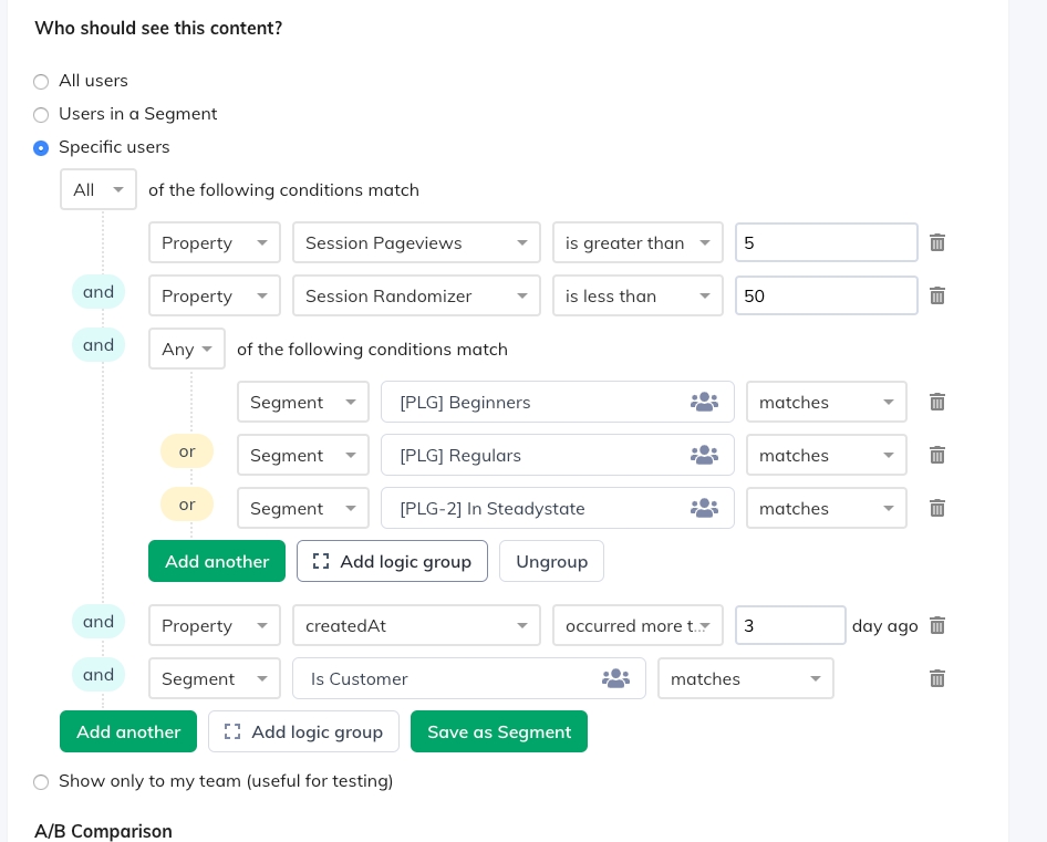 Appcues Targeting