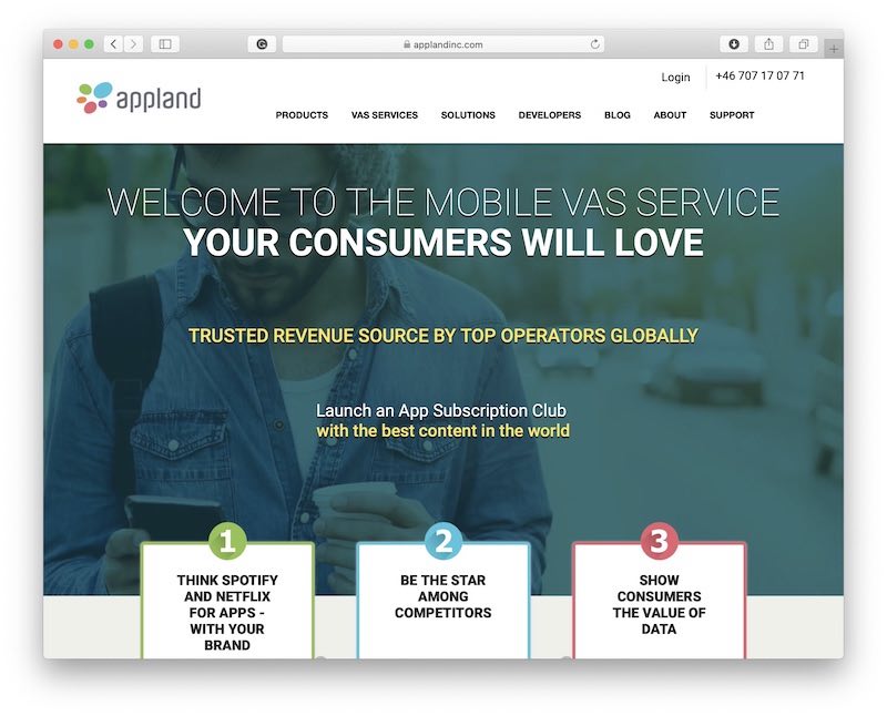 Appland website exactly targeting a specific customer profile