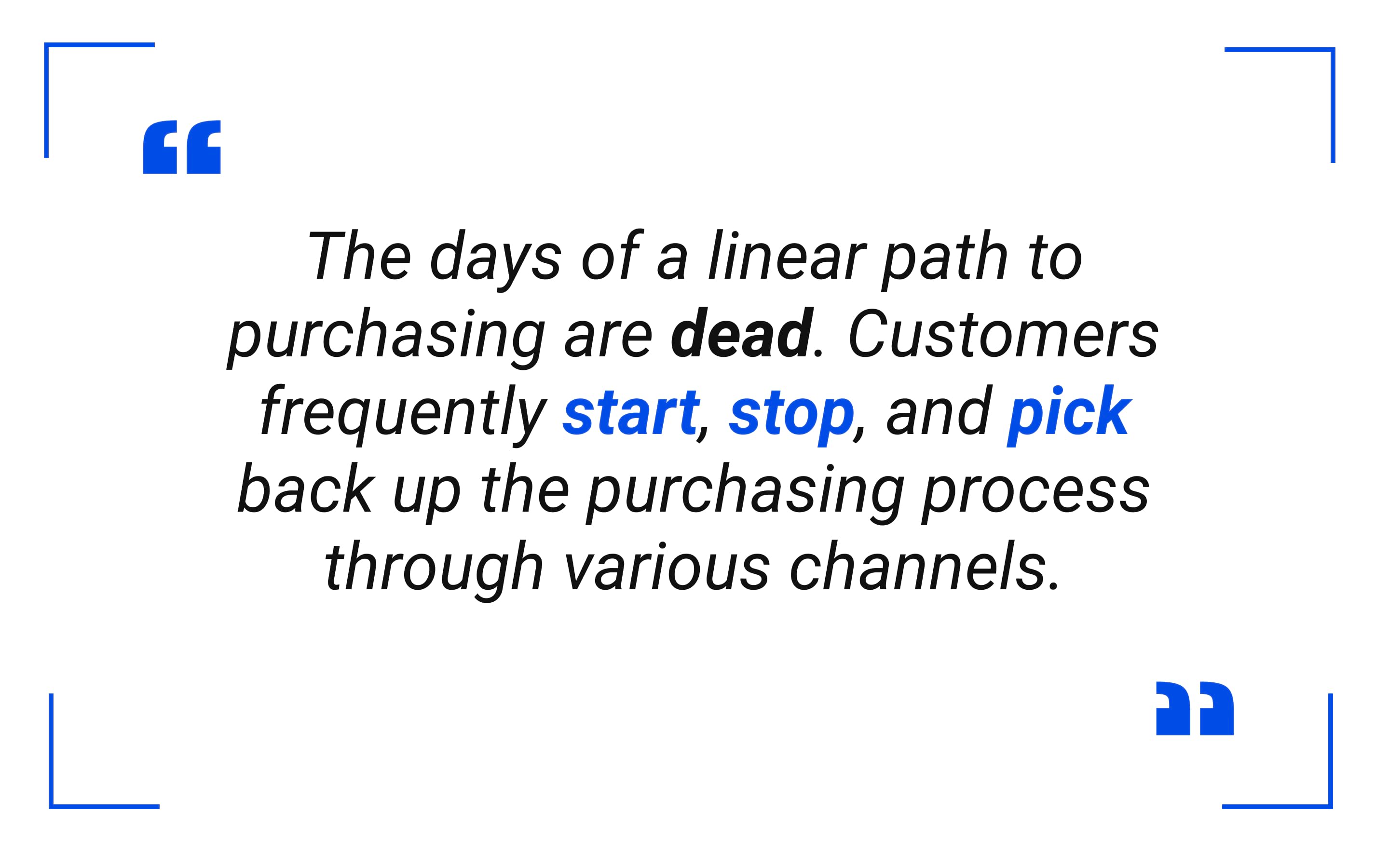 The days of a linear path to purchasing are dead.