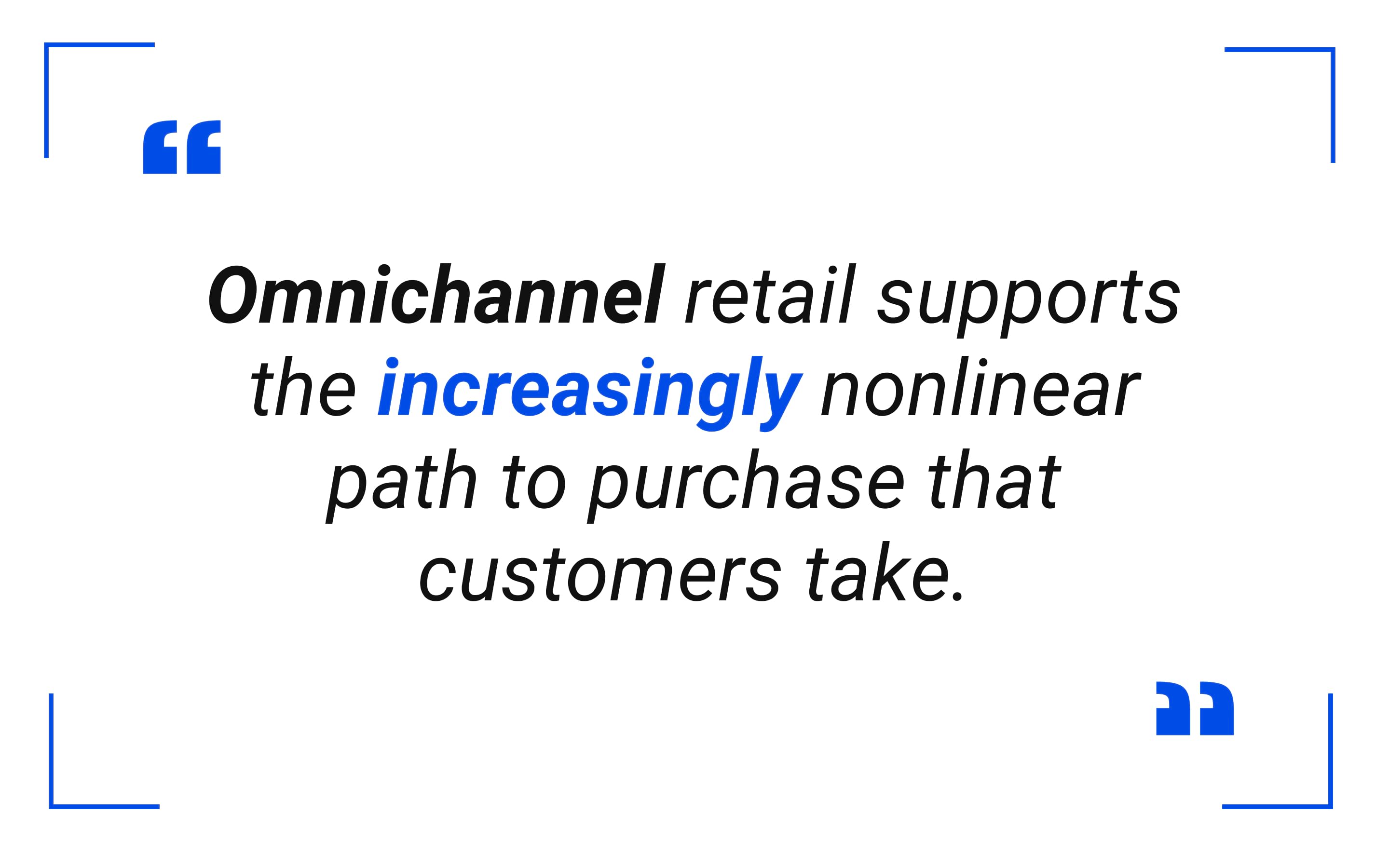 Omnichannel retail supports the increasingly nonlinear path to purchase that customers take