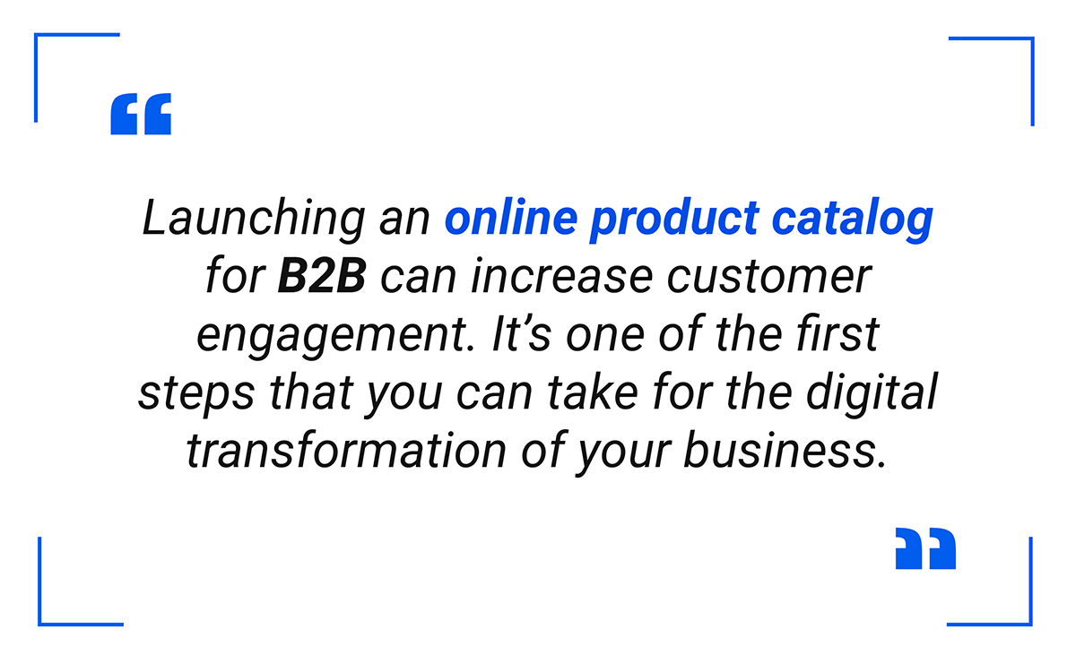 Launching an online product catalog for B2B can increase customer engagement.