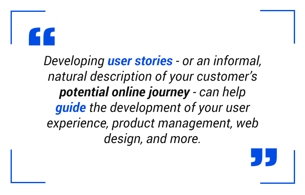 pull quote: Developing user stories