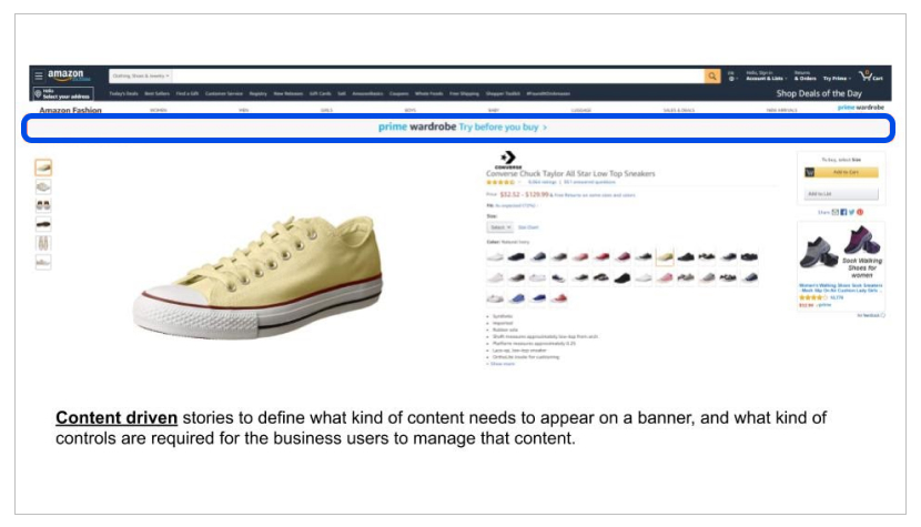 screenshot of shoes product page