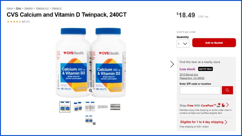 Virtual bundles screenshot of Vitamins