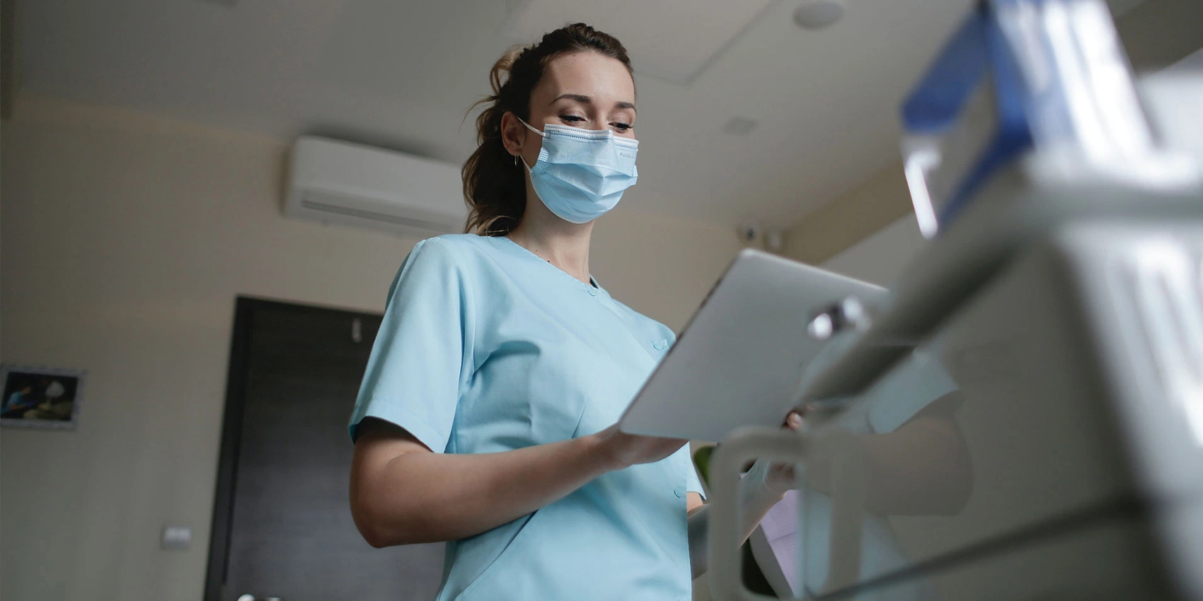 Nurse wearing surgical mask