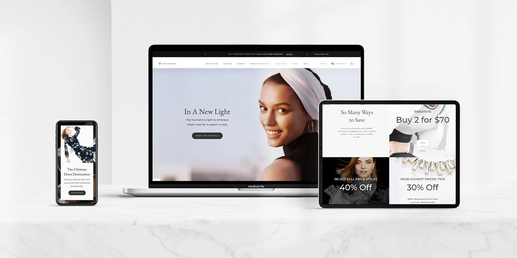 Chicos website mockup design