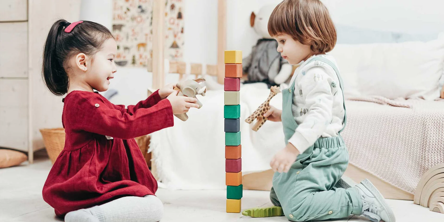 Toddler playing a puzzle toy