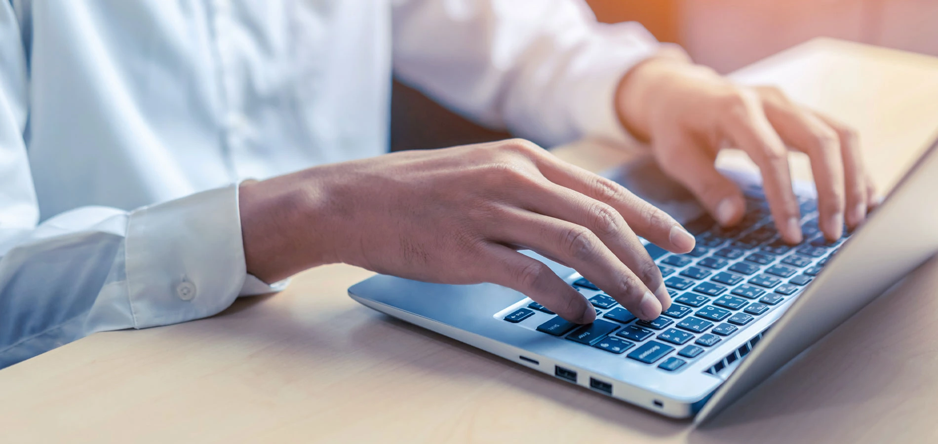 Man working with his laptop