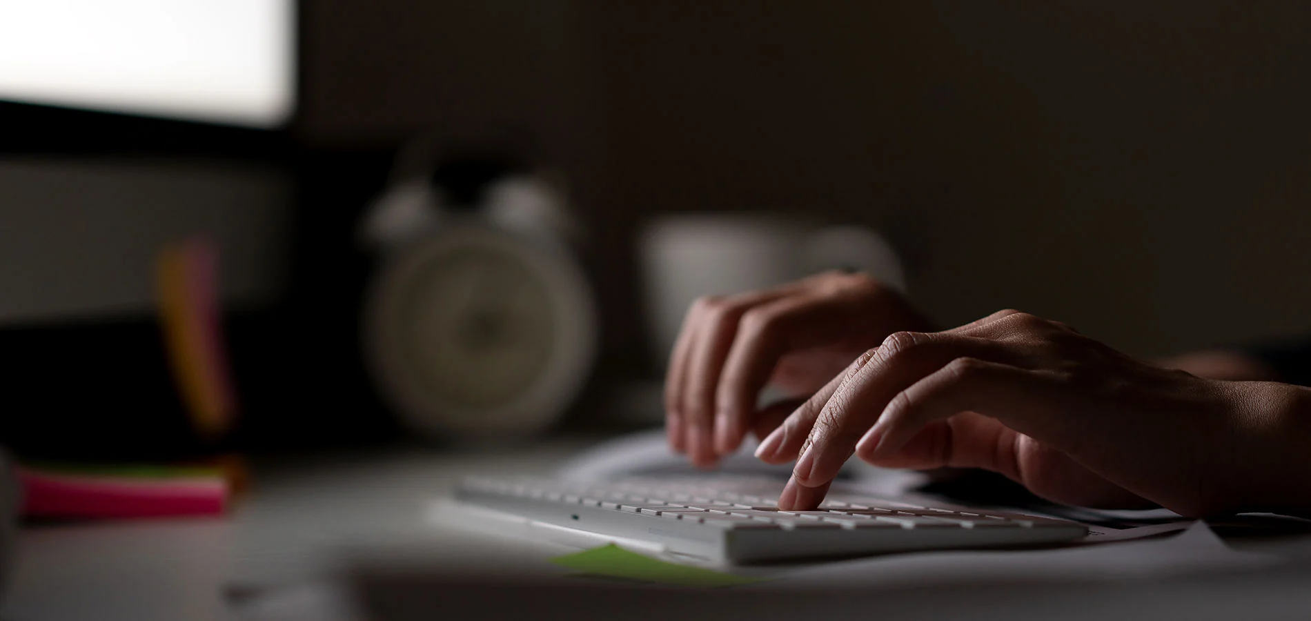 Photo of a hand typing
